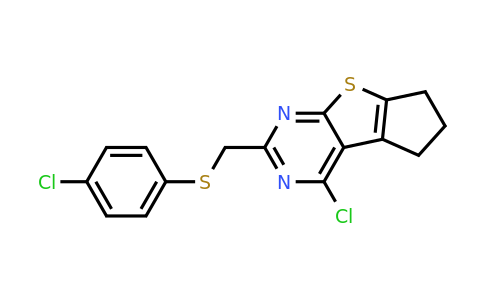 727718-10-7 | 4-Chloro-2-[[(4-chlorophenyl)thio]methyl]-6,7-dihydro-5H-cyclopenta[4,5]thieno[2,3-d]pyrimidine