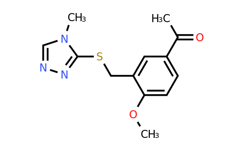 730997-92-9 | 1-[4-Methoxy-3-[[(4-methyl-4H-1,2,4-triazol-3-yl)thio]methyl]phenyl]ethanone