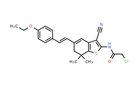733044-91-2 | 2-Chloro-N-(3-cyano-5-(4-ethoxystyryl)-7,7-dimethyl-6,7-dihydrobenzo[b]thiophen-2-yl)acetamide