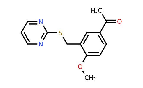 733044-95-6 | 1-{4-methoxy-3-[(pyrimidin-2-ylsulfanyl)methyl]phenyl}ethan-1-one