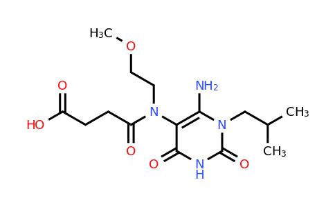 743442-03-7 | 4-((6-Amino-1-isobutyl-2,4-dioxo-1,2,3,4-tetrahydropyrimidin-5-yl)(2-methoxyethyl)amino)-4-oxobutanoic acid