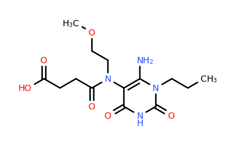 743442-04-8 | 4-((6-Amino-2,4-dioxo-1-propyl-1,2,3,4-tetrahydropyrimidin-5-yl)(2-methoxyethyl)amino)-4-oxobutanoic acid