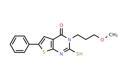 757221-93-5 | 3-(3-Methoxypropyl)-6-phenyl-2-sulfanyl-3h,4h-thieno[2,3-d]pyrimidin-4-one