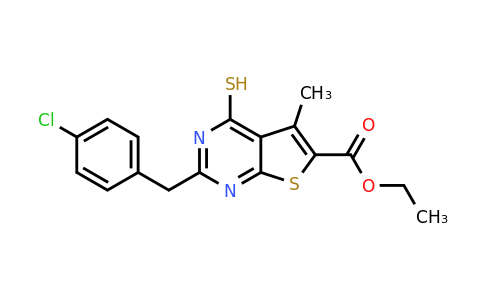 784172-20-9 | Ethyl 2-(4-chlorobenzyl)-4-mercapto-5-methylthieno[2,3-d]pyrimidine-6-carboxylate