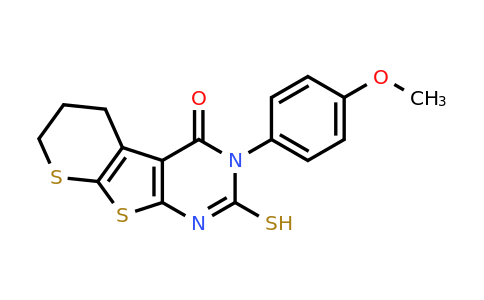 793716-05-9 | 2-Mercapto-3-(4-methoxyphenyl)-6,7-dihydro-5h-thiopyrano[3',2':4,5]thieno[2,3-d]pyrimidin-4(3h)-one
