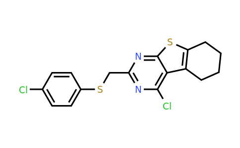794582-31-3 | 4-Chloro-2-[[(4-chlorophenyl)thio]methyl]-5,6,7,8-tetrahydro[1]benzothieno[2,3-d]pyrimidine