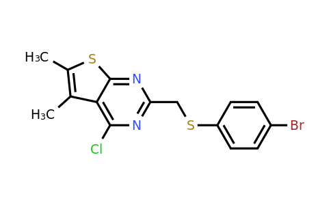 796067-65-7 | 2-{[(4-bromophenyl)sulfanyl]methyl}-4-chloro-5,6-dimethylthieno[2,3-d]pyrimidine