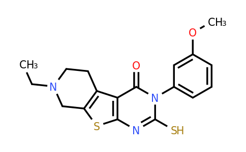 847744-39-2 | 7-Ethyl-2,3,5,6,7,8-hexahydro-3-(3-methoxyphenyl)-2-thioxopyrido[4′,3′:4,5]thieno[2,3-d]pyrimidin-4(1H)-one