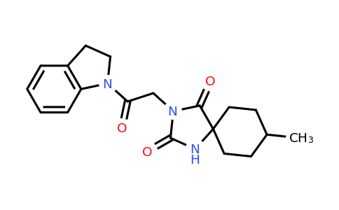 849458-65-7 | 3-(2-(Indolin-1-yl)-2-oxoethyl)-8-methyl-1,3-diazaspiro[4.5]decane-2,4-dione