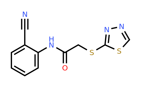 867158-48-3 | 2-((1,3,4-Thiadiazol-2-yl)thio)-N-(2-cyanophenyl)acetamide