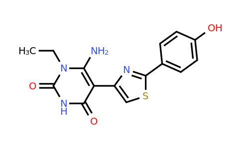 871544-59-1 | 6-Amino-1-ethyl-5-[2-(4-hydroxyphenyl)-1,3-thiazol-4-yl]-1,2,3,4-tetrahydropyrimidine-2,4-dione
