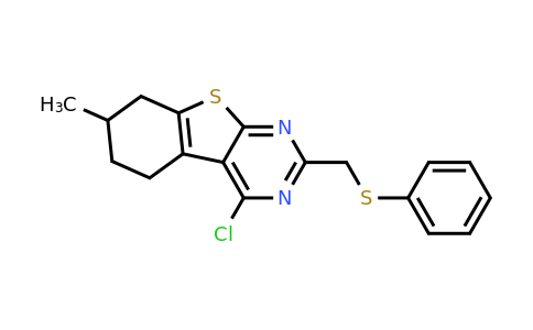 885459-37-0 | 4-Chloro-7-methyl-2-((phenylthio)methyl)-5,6,7,8-tetrahydrobenzo[4,5]thieno[2,3-d]pyrimidine