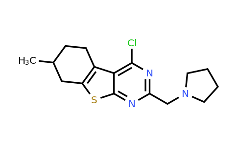 885460-24-2 | 4-Chloro-7-methyl-2-(pyrrolidin-1-ylmethyl)-5,6,7,8-tetrahydrobenzo[4,5]thieno[2,3-d]pyrimidine