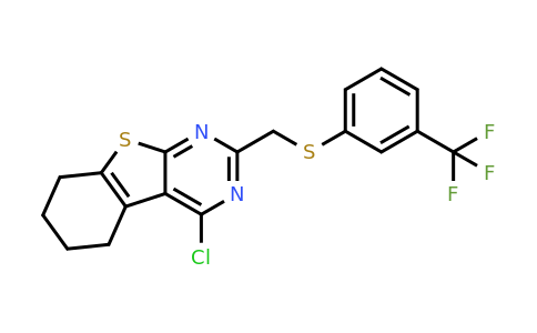 885460-28-6 | 4-Chloro-2-(((3-(trifluoromethyl)phenyl)thio)methyl)-5,6,7,8-tetrahydrobenzo[4,5]thieno[2,3-d]pyrimidine