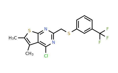 885460-30-0 | 4-Chloro-5,6-dimethyl-2-(((3-(trifluoromethyl)phenyl)thio)methyl)thieno[2,3-d]pyrimidine