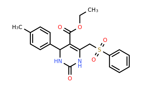 902277-65-0 | Ethyl 2-oxo-6-((phenylsulfonyl)methyl)-4-(p-tolyl)-1,2,3,4-tetrahydropyrimidine-5-carboxylate