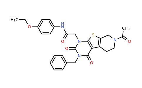 902903-59-7 | 2-{11-acetyl-4-benzyl-3,5-dioxo-8-thia-4,6,11-triazatricyclo[7.4.0.0,2,7]trideca-1(9),2(7)-dien-6-yl}-N-(4-ethoxyphenyl)acetamide
