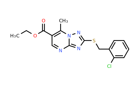 907971-32-8 | Ethyl 2-((2-chlorobenzyl)thio)-7-methyl-[1,2,4]triazolo[1,5-a]pyrimidine-6-carboxylate