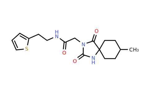 923685-11-4 | 2-(8-Methyl-2,4-dioxo-1,3-diazaspiro[4.5]decan-3-yl)-N-(2-(thiophen-2-yl)ethyl)acetamide