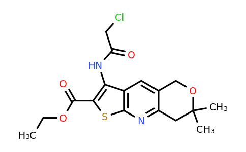 929865-77-0 | Ethyl 3-(2-chloroacetamido)-7,7-dimethyl-7,8-dihydro-5H-pyrano[4,3-b]thieno[3,2-e]pyridine-2-carboxylate
