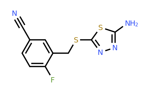 941190-54-1 | 3-(((5-Amino-1,3,4-thiadiazol-2-yl)thio)methyl)-4-fluorobenzonitrile