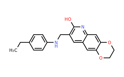 947018-49-7 | 8-(((4-Ethylphenyl)amino)methyl)-2,3-dihydro-[1,4]dioxino[2,3-g]quinolin-7-ol